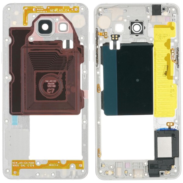 Samsung Galaxy A5 2016 SM-A510F Mittel GehäUse Antennen Rahmen Tasten Silber-image
