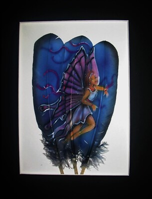 Fairy - Russ Abbott - Original Hand Painted Three Feather