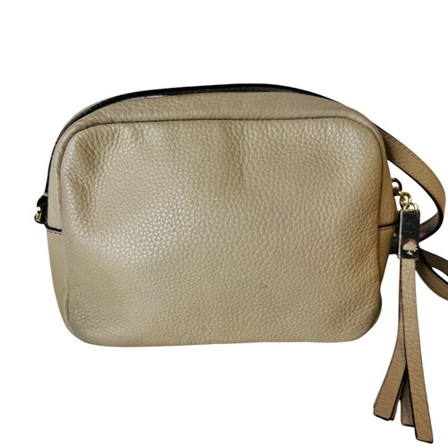 Bolso Bandolera Kate Spade Cuero Guijarro Borla Cremallera Cartera Pequeña Neutro Taupe - Imagen 3 de 12