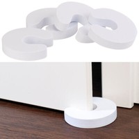 Infactory Fensterstopper: 4Er-Set Schaumstoff-TüRstopper, Klemmschutz, Weiß