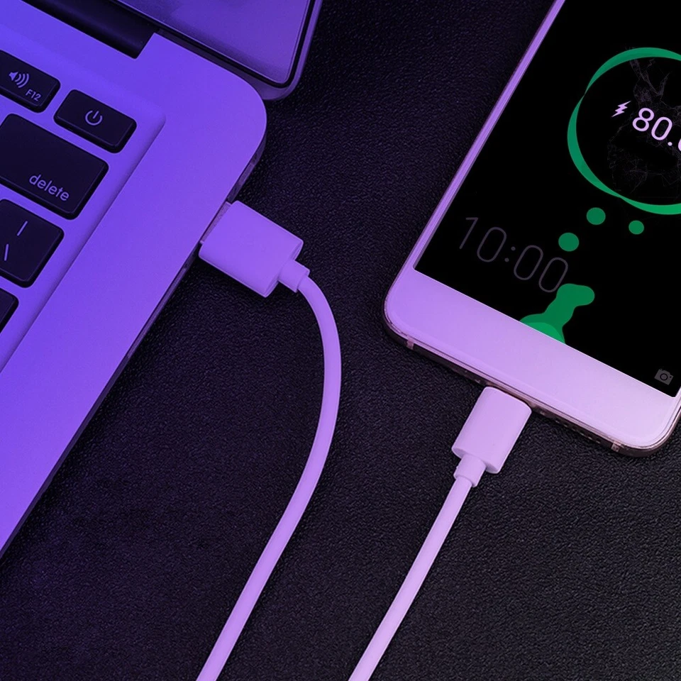 USB C Cable 2A for Samsung S9 S10 Quick charge - White , USB C 2A - 4 Cables - Image 4 of 4