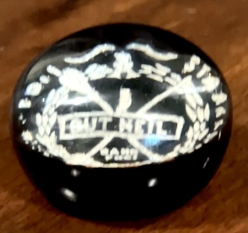 RARE ANTIQUE GERMAN TURNER SOCIETY "Gut Heil" Glass Paperweight Fencing? 1840 - Picture 8 of 17