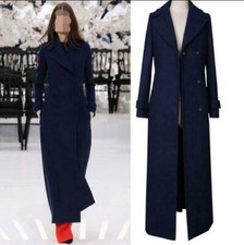 Women's Trench Coats Formal Slim Fit Long Jackets Lapel Elegant Fashion Retro