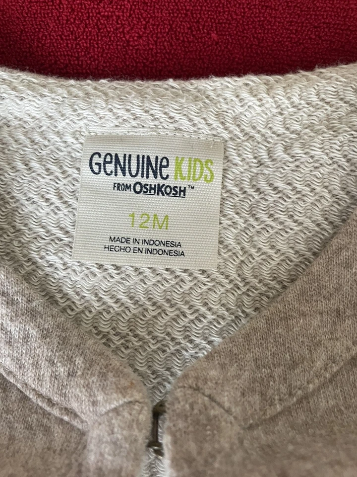 Suéter Marrón Manga 3/4 Bordada Original Niños de Oshkosh Bebé Niña 12M Foto 4 de 4