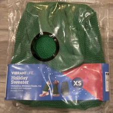 Vibrant Life Cat Dog Pet Holiday Sweater Extra Small 5-10 lb. Pets Chihuahua XS