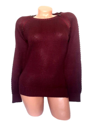 bpc PULLOVER Strick Damen bordeaux Größe 32 34 NEU ET21
