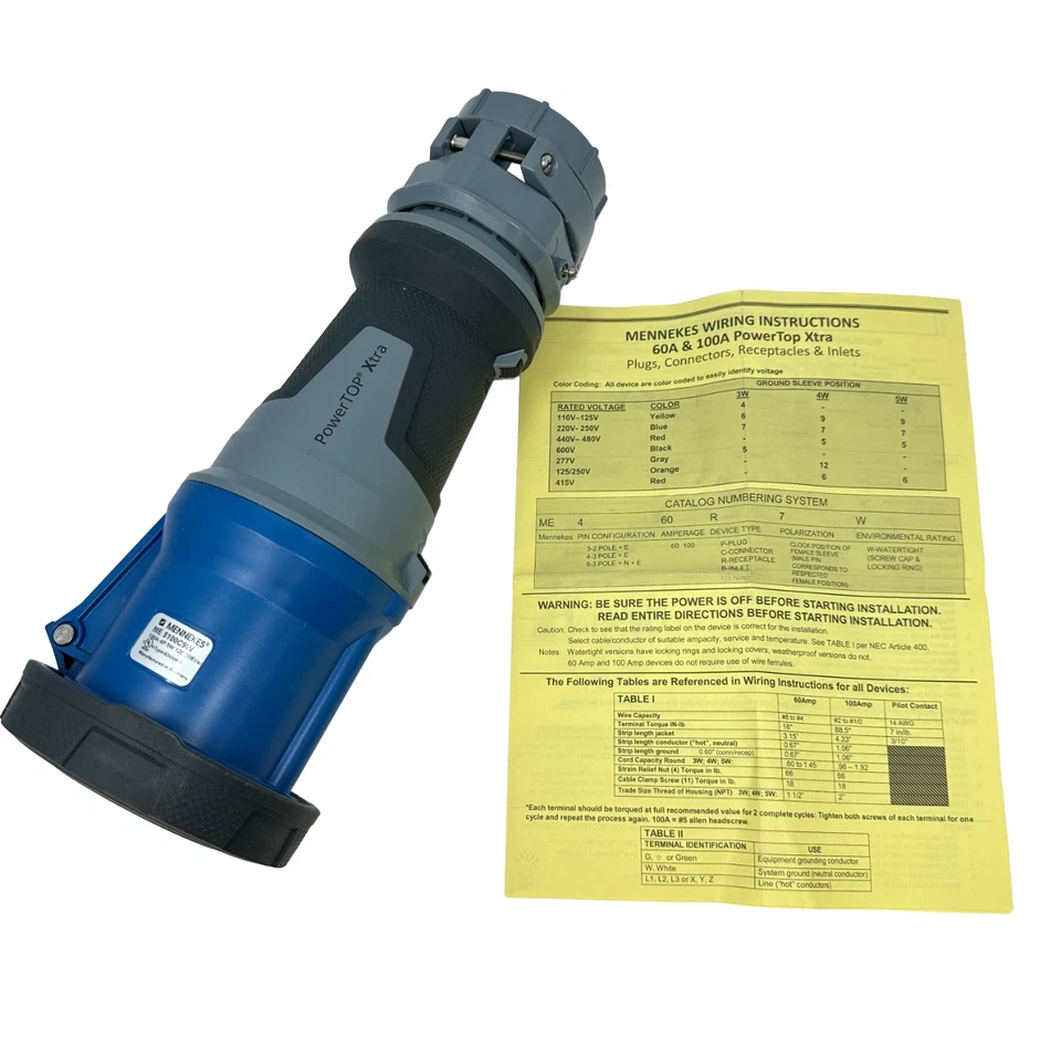 Conector Mennekes ME5100C9W PowerTop Extra 100A 120/208V 4P Hecho en Alemania Nuevo Foto 2 de 4