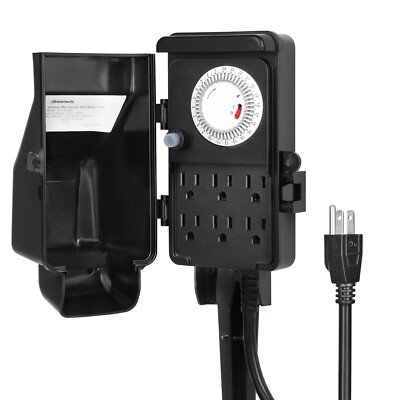 DEWENWILS Outdoor Digital Power Strip Timer,Outdoor Multi Socket Time Timer,