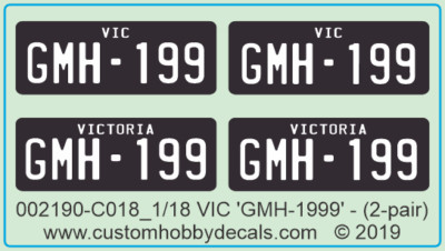Number Plates - CUSTOM - (scale models only) - Multiple Scales - Water ...