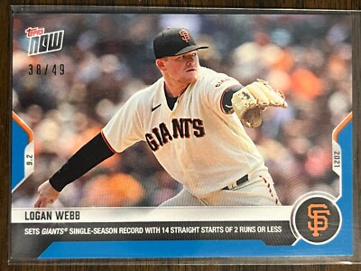 2021 Topps Now #747 Logan Webb San Francisco Giants BLUE 38/49