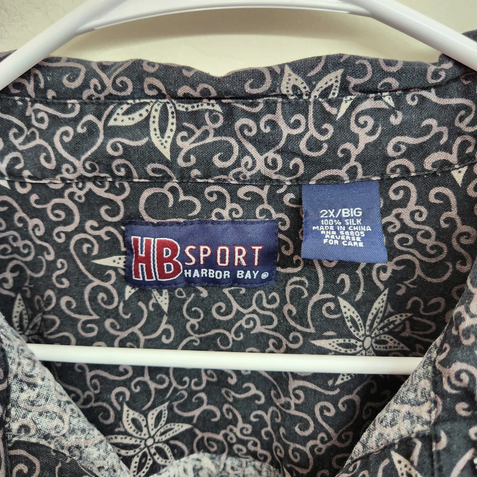 HB Sport Harbor Bay 100% Silk Hawaiian Shirt Men's 2X/ Big 1434 - Image 4 of 4