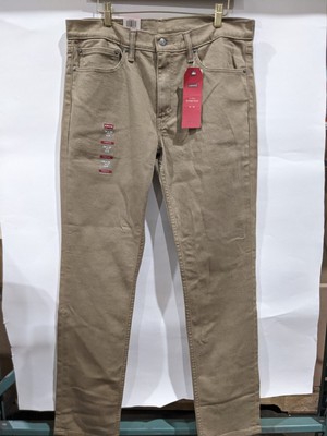 Levis 511 Men Jeans 34x34 Beige Mid-Rise Slim Fit Tapered Leg Stretch Denim NWT