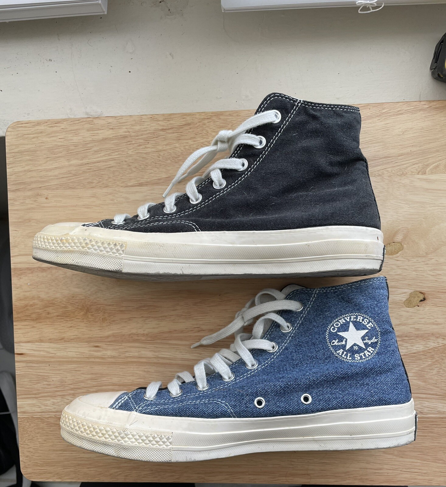 denim high top converse