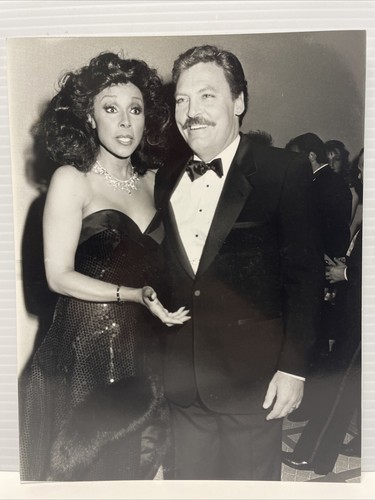 Diahann Caroll and Stacy Keach 44th Golden Globes (1987) B&W Publicity Photo