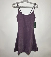 Women's Sleeveless Knit Glitter Skater Dress - Wild Fable Purple S
