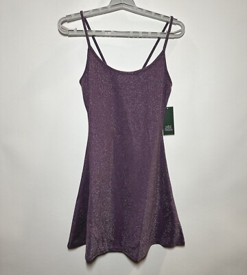 Women's Sleeveless Knit Glitter Skater Dress - Wild Fable Purple S | eBay