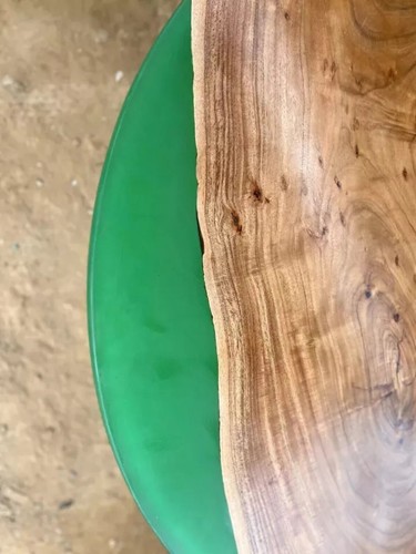 Green Resin Epoxy Table Top , Wooden Coffee Table, Wooden Handmade Furniture - Picture 4 of 8