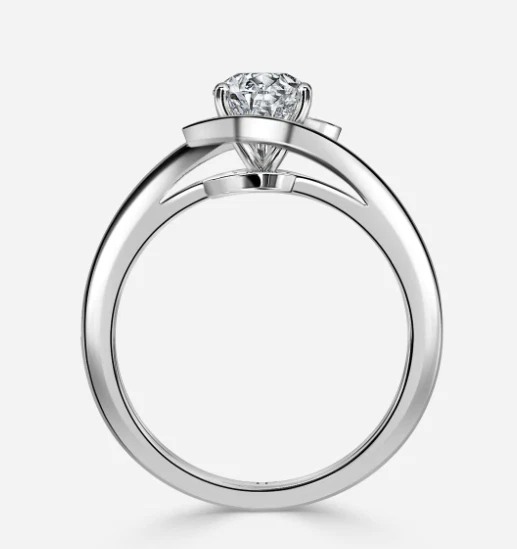 14K White Gold IGI GIA Certified Lab Grown Diamond Wedding Ring 1.35 Ct Pear Cut - Image 4 of 4