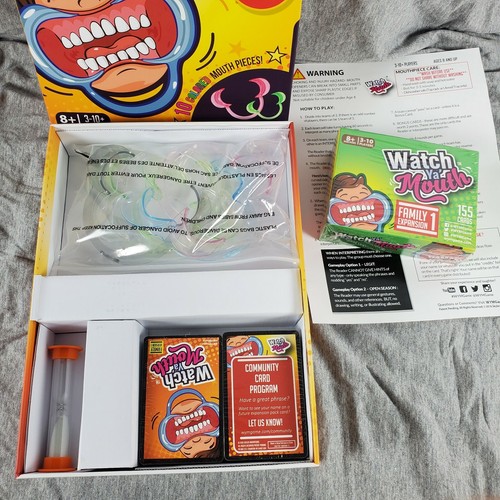Family Watch Ya Mouth Game and 155 Pack Expansion Games. OPEN BOX - Picture 2 of 4