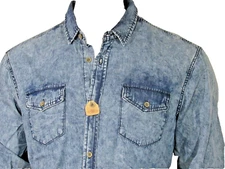 Buffalo by David Bitton men's light denim shirt size xxl slim fitting