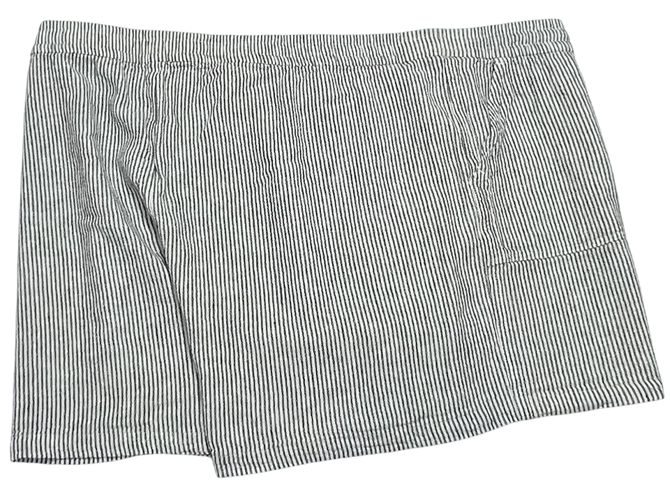 Pantalones Cortos J Crew Para Mujer (2X) Negro Blanco Rayas Mezcla de Lino Chino Playa Vacaciones Foto 3 de 4