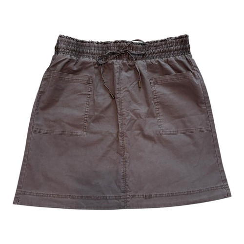 Velvet Heart Skirt Women Large Brown Denim Elastic Waist Drawstring Pockets