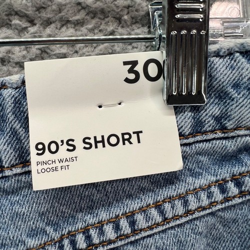 Pantalones Cortos de Jean Forever 21 Para Mujer 30 Azul Años 90 Tiro Alto Dobladillo Crudo Denim Corte Suelto - Imagen 8 de 12