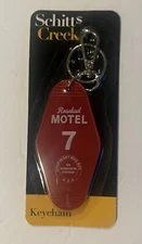 Schitt’s Creek Rosebud Motel Key Red Rose Keyring Plastic Rm 7 Keychain 3.5” New
