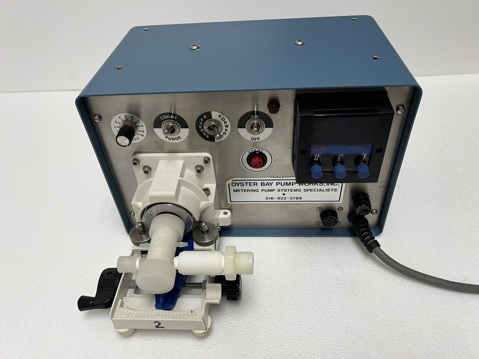 Oyster Bay Pump Works 1/4" Pedestal Single Channel Liquid Metering Pump Inert eBay