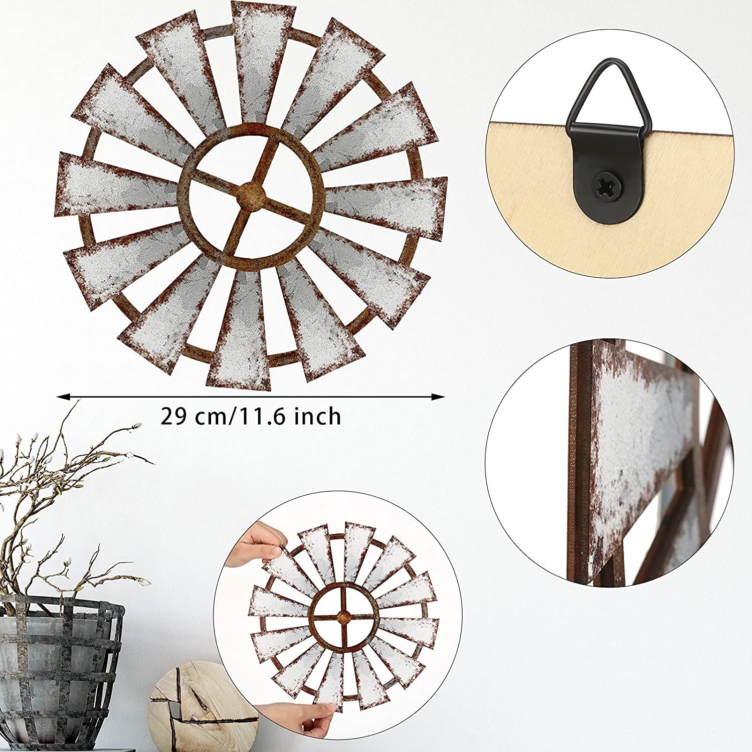 Farmhouse Living Room Wall Decor Wood Windmill Wall Decor Rustic Wooden Wall Art eBay