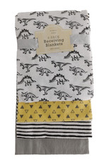Modern Baby 4 Pack Receiving Blankets 100 Cotton Dinosaur Gray Blk Yell  20546