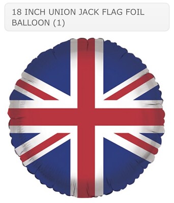 ANAGRAMM 18 ZOLL UNION JACK FLAGGE FOLIENBALLON KÖNIGE KRÖNUNG