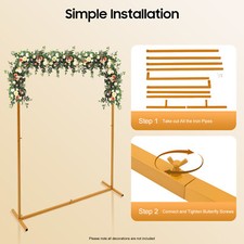 6.6ft Modern Wedding Arch Frame Balloon Flower Plant Backdrop Stand Party Decor