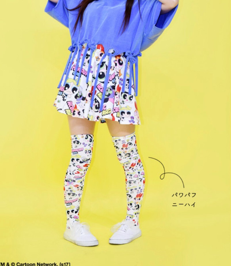 NEW ACDC RAG x The Power Puff Girls Knee High Socks White