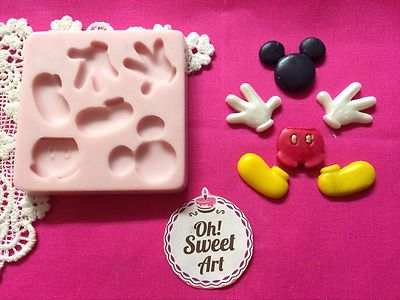 Complete Mickey Mouse silicone mold fondant cake decorating