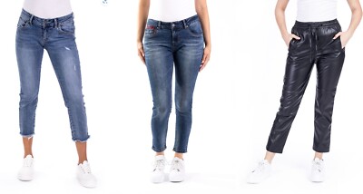 BLUE MONKEY JEANS B- WARE BLAU  SCHWARZ  FRANSENBUND  JOGGPANTS CROPPED BEQUEM