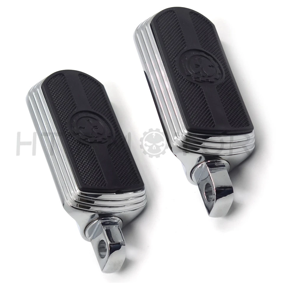 Clavija de pie de calavera para todas Harley 1984-2017 (Street 500/Softail Slim/Roadster) cromada Foto 4 de 4
