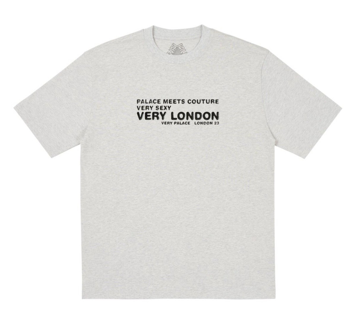 Palace Very Sexy Logo T-Shirt in Grey Marl Cotton Tee London Size