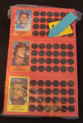 1981 Topps Scratch Off Complete Set Of 108 Cards on 36 Panels