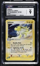 CGC 9 MINT Jolteon 6/100 EX Sandstorm Holo Swirl Pokemon Card on eBay