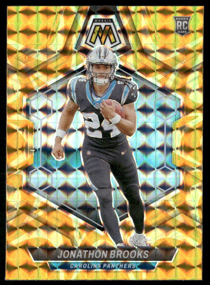Jonathon Brooks 2024 Panini Mosaic Reactive Yellow RC #345 Carolina Panthers