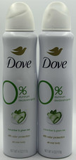 2PK Dove 0 Aluminum Deodorant Spray  Cucumber  Green Tea  4 OZ EACH  READ