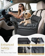Dog Car Seats for Small Dogs: Safe  Soft Travel Booster with Safety Leash