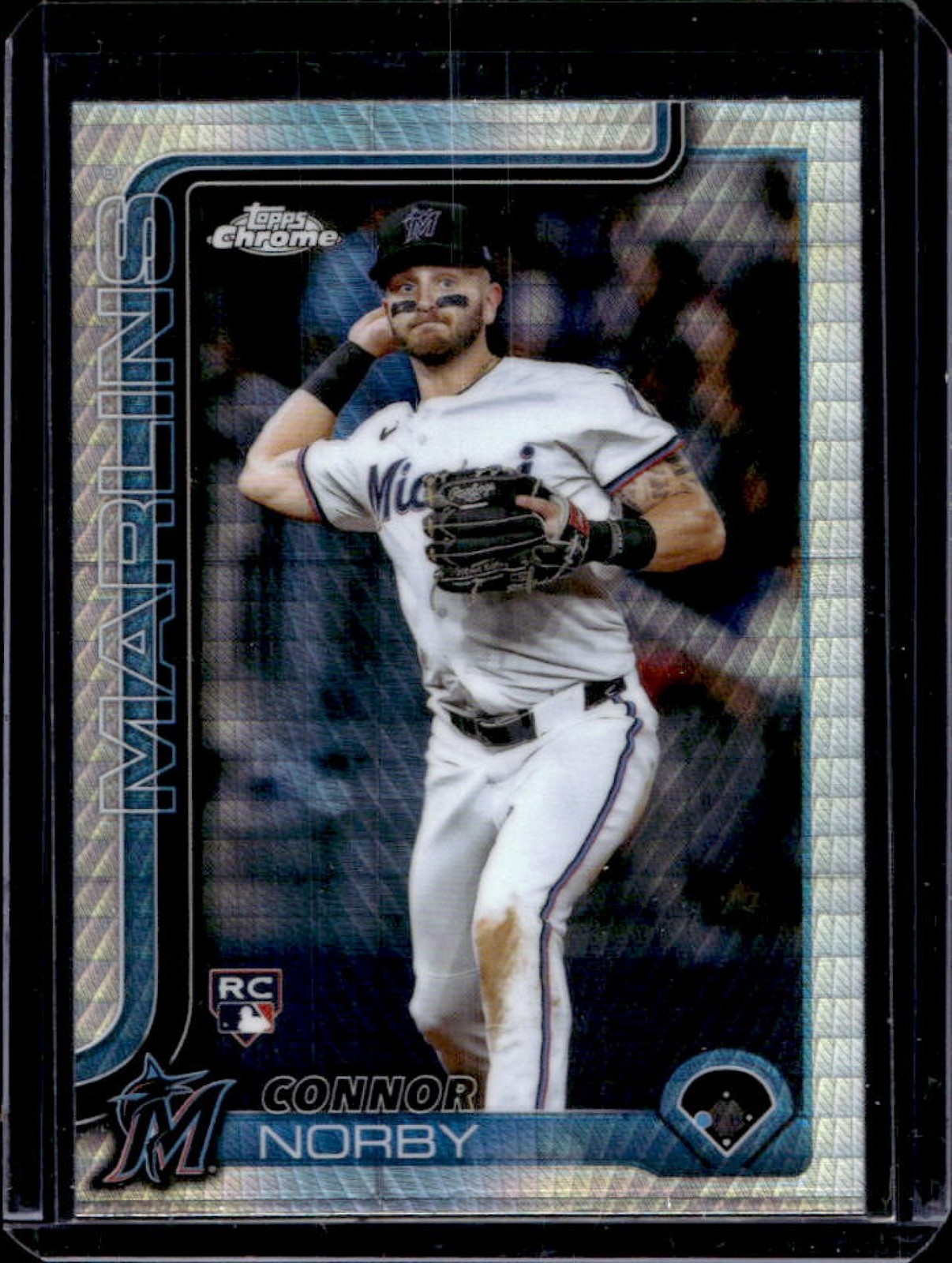 2025 Topps Chrome Connor Norby RC Prism Refractor Rookie #199 Marlins
