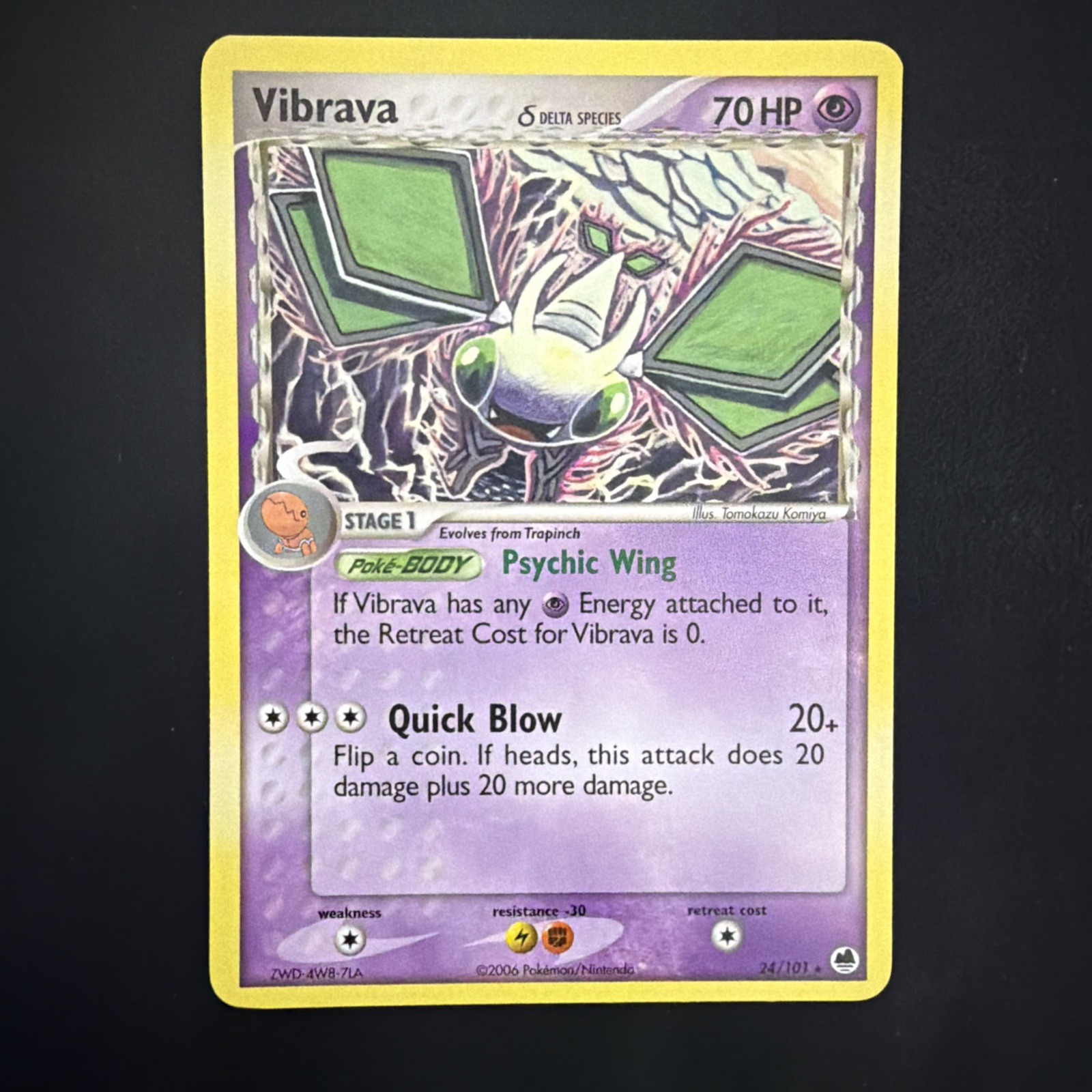 Vibrava 24/101 EX Dragon Frontiers Rare 2006 English Pokémon TCG Card lp to nm