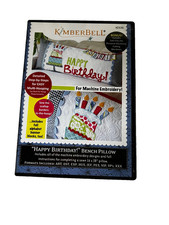 Kimberbell Happy Birthday Bench Pillow Machine Embroidery CD KD530 NEW