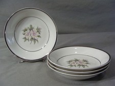 4 Fruit Bowls By Embassy Vitrified China In A Peony (Peonies) Pattern