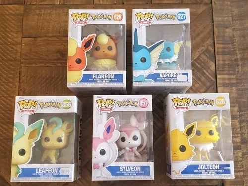 Funko Pop ☆💯Pokemon Eeveelutions💯 Vaporeon, Jolteon, Flareon, Sylveon, Leafeon