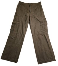 Aeropostale Medium Short Army Green Wide Leg Utility Cargo Pants 100 Cotton