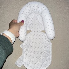 Goldbug Infant Car Seat Head Support White Gray Star Pattern